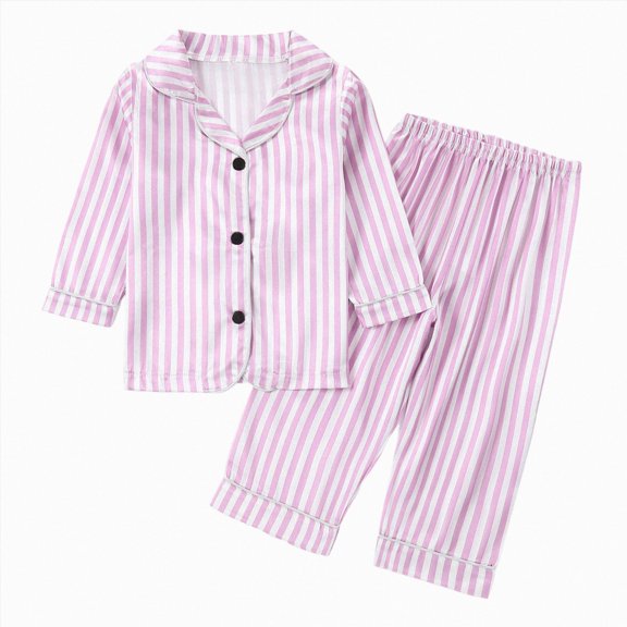 CAUYDY Kids Girl Pajamas Sleepers for Child Long Sleeve Shirt and Pants 2Pcs Comfy Outfits Set Girls Fall Winter Clothes 5T 6T 7T 8T 9T 10T Sizes 5-6 Years,Purple