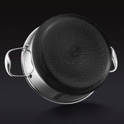 HexClad 5 Quart Hybrid Stainless Steel Pot with Glass Lid, Nonstick