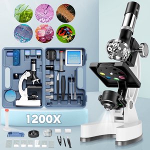 BEBANG Kids Compound Microscope 100X-1200X with LED Light