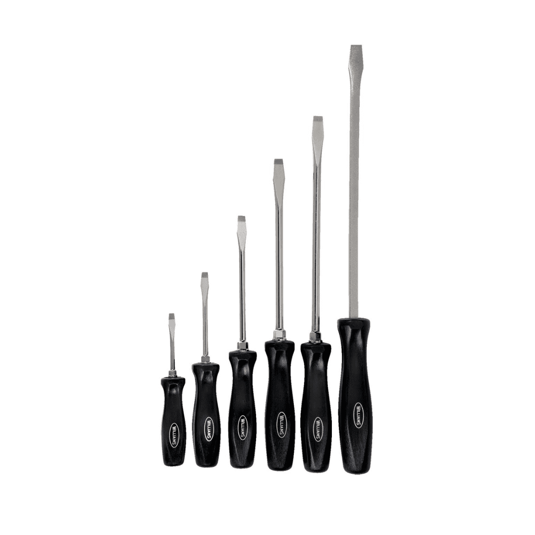 Williams 100P-6SD 6-Piece Premium Slotted Screwdriver Set
