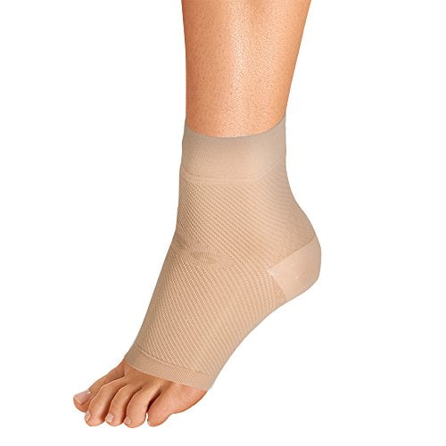 OrthoSleeve FS6 Soutien-Gorge pour Pieds (Manchon Unique) Traite la Fasciite Plantaire, Tendinite d'Achille et Soulage la Douleur au Talon dans un Tissu Doux et Évacuant l'Humidité (Naturel, Moyen)