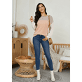 thumbnail image 5 of Anyshow Striped Colorblock Sweatshirts for Women Long Sleeve Crewneck Pullover Shirt Tops, 5 of 6