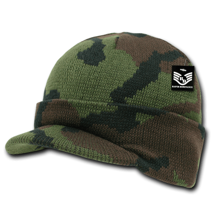 Woodland Camo Deluxe Skull Cap Beanie Hat-Camouflage Beanie Cap-Brand New! 