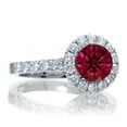 thumbnail image 2 of 1.75 Carat 6mm Round Cut Classic Halo Ruby And Moissanite Diamond Engagment ring on 10k White Gold, 2 of 2