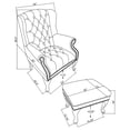 thumbnail image 3 of Roberts Upholstered Wingback Chair and Ottoman Set Black, 3 of 3