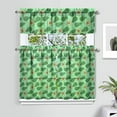 thumbnail image 2 of Green Avocados Kitchen Curtains Set with Fruit Pattern Tier and Valance, Kawaii Cute Avocado Print Light Filtering Drapes for Kitchen, Small Window or Balcony Decor, 2 of 6
