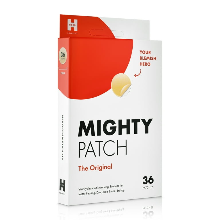 Mighty Patch™ Original patch from Hero Cosmetics - Hydrocolloid Acne Pimple  Patch for Covering Zits and Blemishes, Spot Stickers for Face and Skin (72