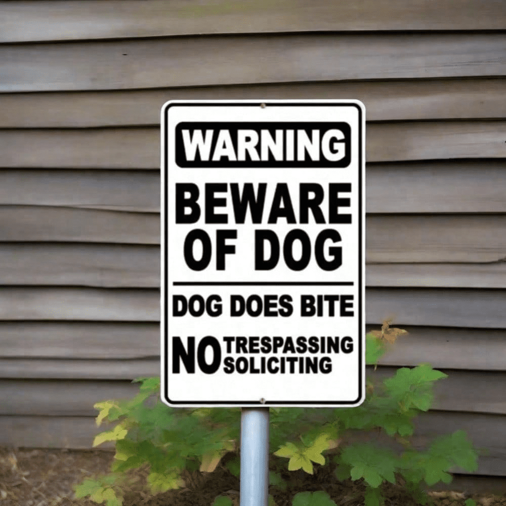 Beware of Dog Sign Deterrent Warning Plaque Home Security Outdoor Indoor Funny Halloween Yard Wall Decoration