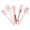 Pink, variant on Hvanam Mini Kitchen Utensil Set Small Five-Piece Tiny Silicone Kids Kitchen Tools Whisk Tongs Spoon and Slotted Spatula for Cooking(Kids Baking Supplies) Blue