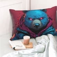thumbnail image 4 of Kdxio Cotton Pillow Cases 16"x24" Pillowcases,Soft and Breathable Bedroom Pillow Cases-Neon Cyberpunk Blue Bear-No Pillow Core, 4 of 5
