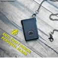 thumbnail image 6 of Stinger Safety Minimalist Wallet with Personal Alarm: Aluminum Money Cards Holder with Cash Strap, Safety Panic Alarm Siren, Anti-Theft Alarm, Badge / ID Holder, for Women Men (Black Leather), 6 of 6