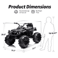 thumbnail image 4 of Outfunny 24V Kids 4 Wheeler, Electric ATV Quad Ride-on Toy for Big Kids Ages 3 and up, Black, 4 of 9