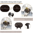 thumbnail image 3 of THOWDEE Modern 58 in Round Extendable Load Bearing Dining Table, Espresso, 3 of 9