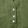 thumbnail image 6 of Summer Cotton Linen Shirts for Women 2025 Casual 3/4 Sleeve Tunic Shirts Spring Vacation Fashion Clothes Green XL, 6 of 9