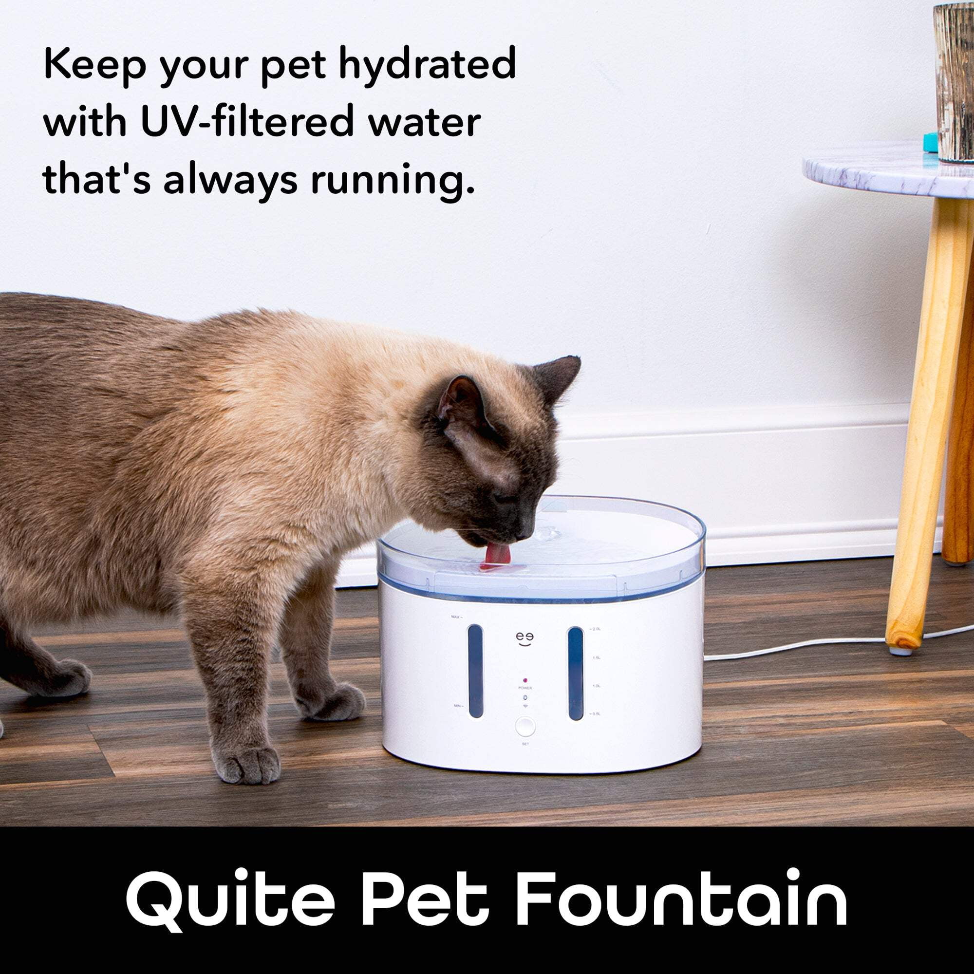 Geeni PetConnect Smart Fountain, 2.5 Liter Automatic Pet Water Dispenser for Cats & Dogs
