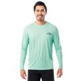 thumbnail image 2 of Fish N Vibe Men's Long Sleeve Performance Fishing Graphic Tee, Green Cationic Jumping Bass Splash, S, 2 of 8
