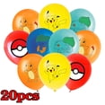 thumbnail image 1 of Decoraciones para fiesta de cumpleaños de Pokémon, globos de Pikachu, vajilla desechable, plato, servilleta, fondo para fiesta de niños y niños, 1 of 3