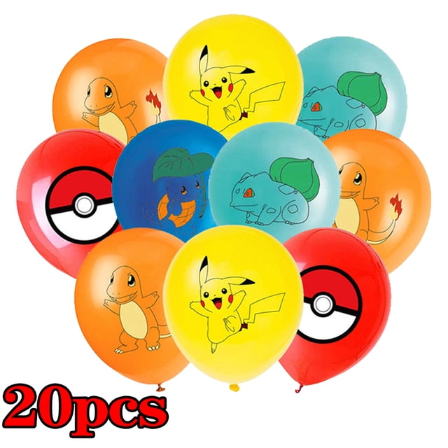Decoraciones para fiesta de cumpleaños de Pokémon, globos de Pikachu, vajilla desechable, plato, servilleta, fondo para fiesta de niños y niños