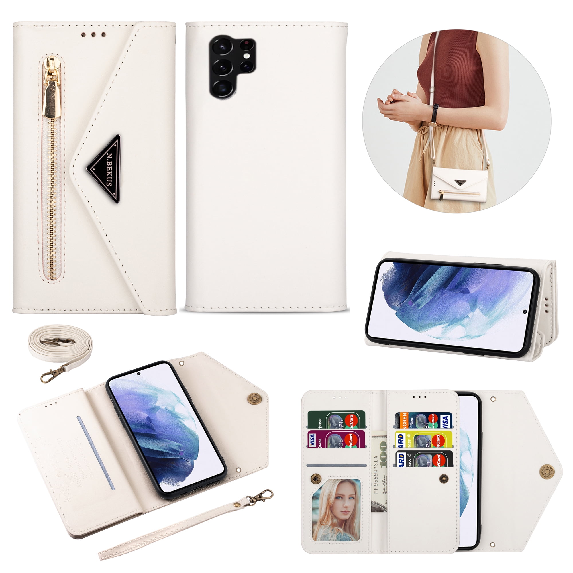 Feishell Crossbody Bag Wallet Case for Samsung Galaxy S23 Ultra,for