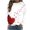 White, variant on Womens Tops Valentine's Day Round Neck Long Sleeve Love Heart Printed Sweatshirt Gifts for Her White M
