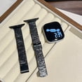 thumbnail image 4 of Stylish Metal Watch Band for Apple Watch 42(Series 1/2/3)/44/45/46/49mm, Slim Thin Adjustable Watch Replacement Bracelet for Men Women, for iWatch Series 10 9 8 SE Ultra 7 6 5 4 3 2 1 - Black, 4 of 5