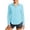 #0365-Light Blue, variant on Uootdi UPF50 Sun Protection Shirts for Women Button Down Long Sleeve Collared Neck Outdoor Rash Guard Quick Dry Breathable Tops Gift