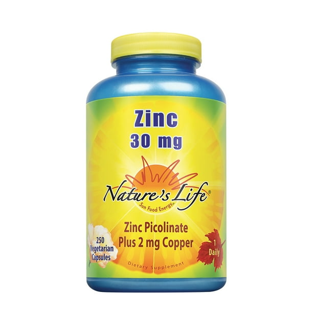 Nature's Life Zinc Picolinate 30mg Plus 2mg Copper 250 Vegetarian