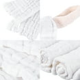 thumbnail image 6 of Pretty See Organic Cotton Baby Towels Soft Newborn Baby Face Towel Natural Baby Muslin Washcloths and Towels for Sensitive Skin, White, Set of 5, 6 of 6