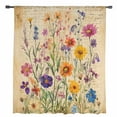 thumbnail image 2 of Vintage Spring Floral Semi Sheer Curtains Drapes for Living Room,Bedroom,French Doors Window 45 Inches Long,Summer Botanical Pastoral Flowers Rod Pocket Chiffon Curtain Drapery Voile Draperies Panel, 2 of 6