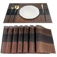 thumbnail image 1 of Mantel Individual, 8 manteles individuales de vinilo tejido por grupo, estera aislante de Pvc de bambú, comida adecuada Compatible con cocina Ta, 1 of 5