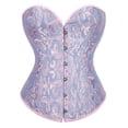 thumbnail image 4 of Prolriy Corset Tops para Mujer, Conjuntos de Corsé Bustier para Mujer, Cintura de Satén Negra, Tops Góticos de Talla Grande, Tops para Mujer Azul M, 4 of 4