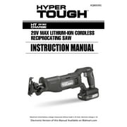 Hyper Tough 20V Max Lithium-ion Cordless Reciprocating Saw, Variable Speed, Keyless Blade Change, with 1.5Ah Lithium-Ion Battery and Charger, Wood Blade and LED Light