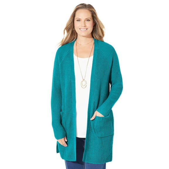 Catherines Women's Plus Size Daydream Waffle Knit Sweater
