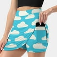 thumbnail image 4 of Fluffy Clouds New Women Skirts Double-Layer Printed Short Dress Mini Sport Skirt Cute Cloud Sky Blue Minimalistic Minimal, 4 of 7