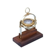 Hampton Nautical 3xglass-101 Antique Brass Executive Desk Gimbal Compass 8" Nautical Home Decoration, 8"