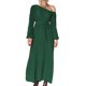thumbnail image 5 of Vestido De Dama, Dobladillo Ancho, Vestido Largo Casual, Manga De Linterna De Color Puro Para Niñas Para Fiesta ANGGREK No, 5 of 7