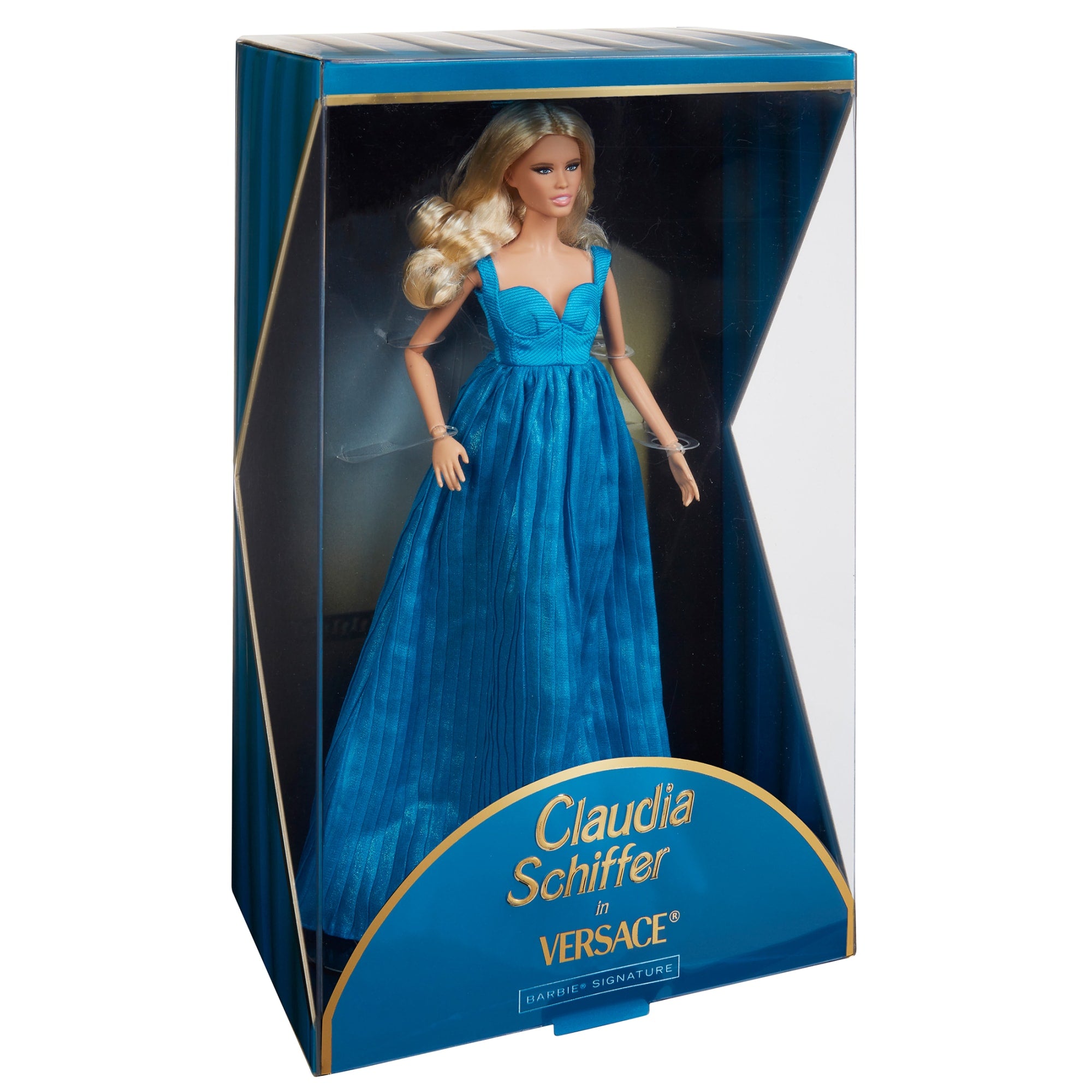 Barbie Supermodel Claudia Schiffer Doll, Versace Gown, Platinum Edition