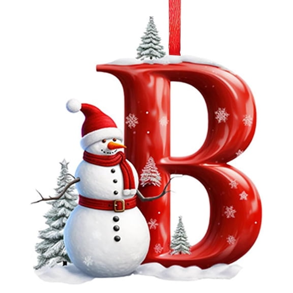 Christmas Ornaments, 2D Acrylic Letter Pendants 9cm, Personalized Tree Decor for Holiday Home Displays
