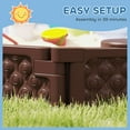 thumbnail image 6 of Qaba Sandbox for Kids, Outdoor Sand Pit with Cover, Built-in Seating, Bottom Liner for Backyard, Garden, 71" x 42" W x 9", Dark Brown, 6 of 8
