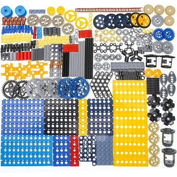 300PCS Technic-Parts Gears Set, Technic-Gears-Axle-Connector-Pin, Compatible with Technical Parts Major Brand, Gears-Rack (Differential-Axles-Pins-Gears) for MOC Building Block Random color of parts