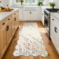 thumbnail image 5 of Garvee 2'x6' Floral Area Rugs Botanical Print Carpet with Non Slip Backing, Washable Rug Soft Low Pile Stain Resistant Butterfly Rug for Hallway Bedroom Kitchen, Beige, 5 of 8