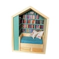thumbnail image 2 of Tnarru Mini Bibliothèque Figurine de Collection Polyvalente Bureau Unique avec 200 Livres Collection Décoration de Table, 2 of 8