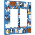 thumbnail image 2 of NICKSUN Cute Animal Dogs Puppy Combination Wall Plate, 2 Gang 2 Rocker Outlet Cover Decorative Switch Plate for Office Home Decor, 4.5 x 4.5 Inch, 2 of 7