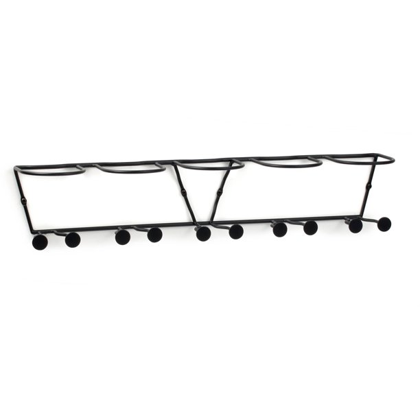 Horizontal Wall Mount 5Bottle Wine Rack Black