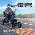thumbnail image 6 of VEVOR Heavy Duty 4-Wheel Mobility Scooters for Seniors & Adults 450lbs Capacity - 40 Miles 3-Speed Long Range, 500W All Terrain Electric Recreational Scooter Wheelchair with 20° Max Climbing Capacity, 6 of 9