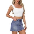 thumbnail image 4 of INSPIRE CHIC Women's Tank Top Strappy Sleeveless Square Neck Fitted Party Crop Top S Cream White, 4 of 6