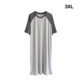 thumbnail image 3 of pitrice Chemise de Nuit Homme Coton Raglan Vêtement de Nuit Léger Robe de Pyjama Respirante Col Rond Chemise de Nuit à Empiècements Gris Foncé/gris Clair TTTG, 3 of 9