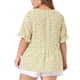 thumbnail image 4 of Blusas de verano para mujer de talla grande Agnes Orinda con escote en V, mangas con volantes y estampado floral 3X amarillo claro, 4 of 8