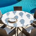 thumbnail image 6 of Abstract Art Fish Blue Round Tablecloth 45-54 Inch Round Fitted Table Cloth with Elastic Edge, Coastal Ocean Summer Marine Life Waterproof Table Cover Protector for Outdoor Picnic Party Dining, 6 of 9
