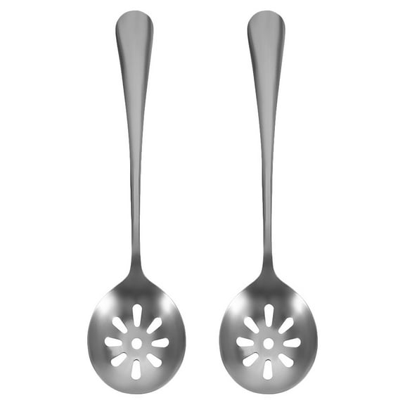 MRLESS 2pcs Multi-use Stainless Steel Slotted Spoons for Serving and Straining Perforated Serving Spoons Slotted Spoons for Restaurants